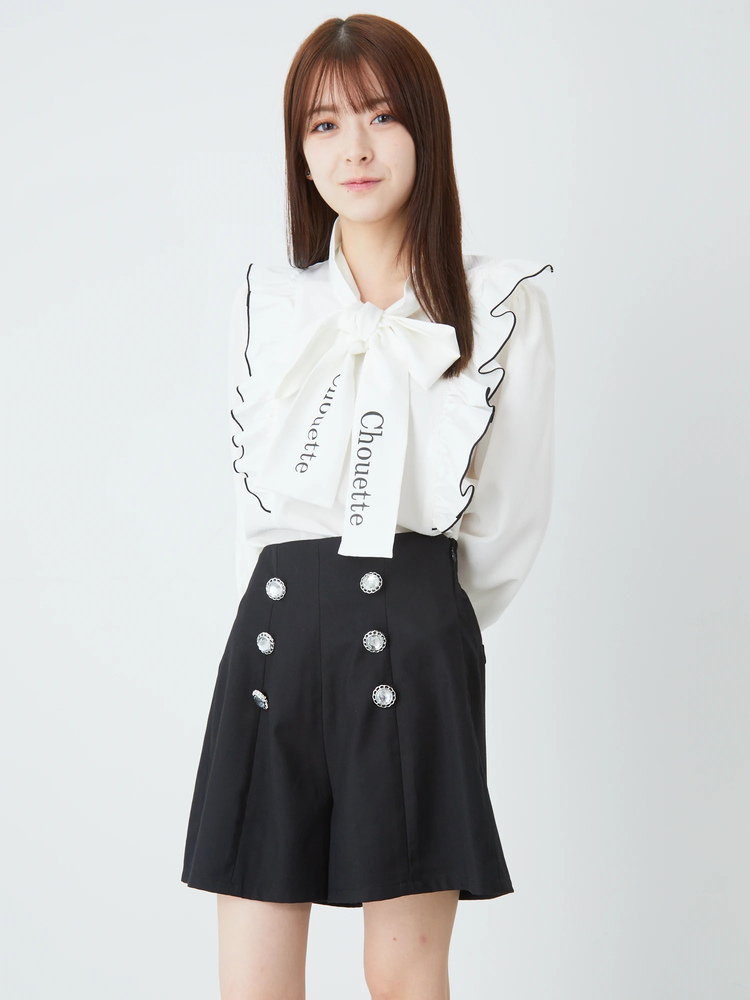 YSL YVES SAINT LAURENT Black Gingham Cotton Culottes Shorts