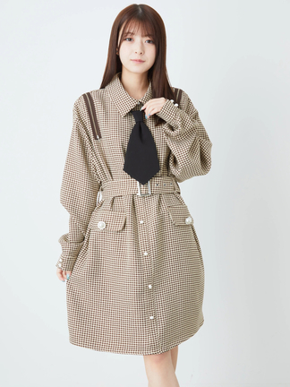 ネクタイシャツOP - Ank Rouge(アンクルージュ)のシャツワンピ