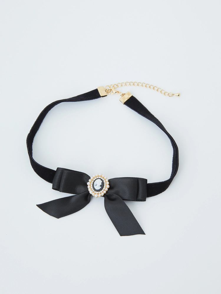 カメオリボンチョーカー - Ank Rouge(アンクルージュ)のネックレス