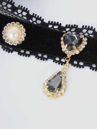 ハートビジューベロアチョーカー - Ank Rouge(アンクルージュ)の