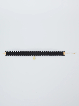 ビジュー付きベージュチョーカー M 予約販売】ビジューネックレス チョーカー 40cm | KISHIKA