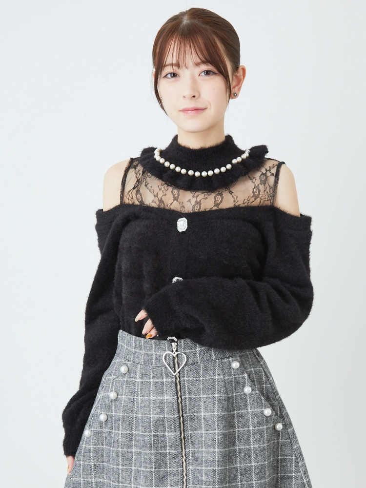 入荷now 安全 フェザーオフショルニット - Rouge(アンクルージュ)のニット Ank サイドテーブル・ナイトテーブル・ローテーブル