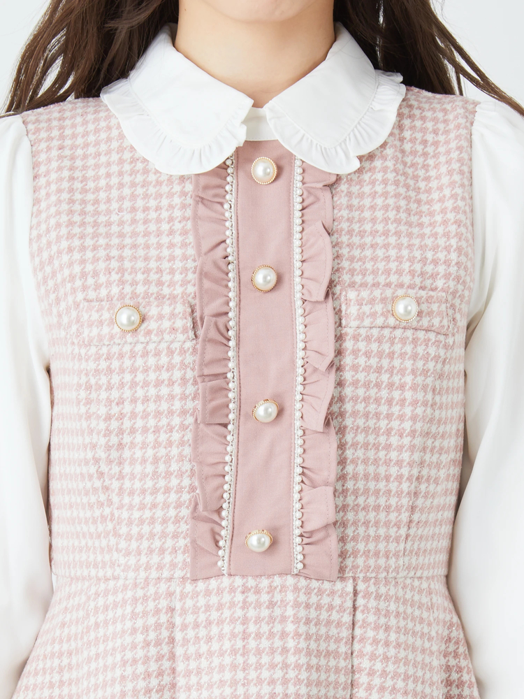 ラメ千鳥リボンワンピース - Ank Rouge(アンクルージュ)のワンピース