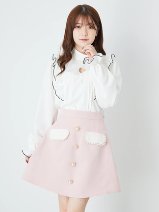 ツイードフラップ台形スカート - Ank Rouge(アンクルージュ)のスカート