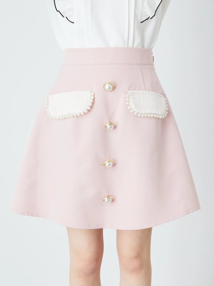 ツイードフラップ台形スカート - Ank Rouge(アンクルージュ)のスカート