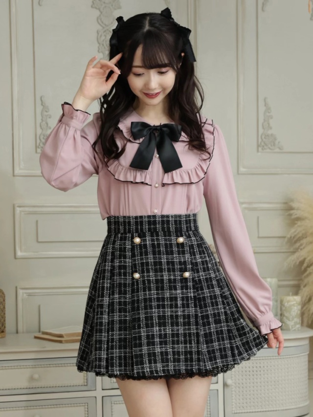 フロントボタンツイードタックスカート - Ank Rouge(アンクルージュ)の  