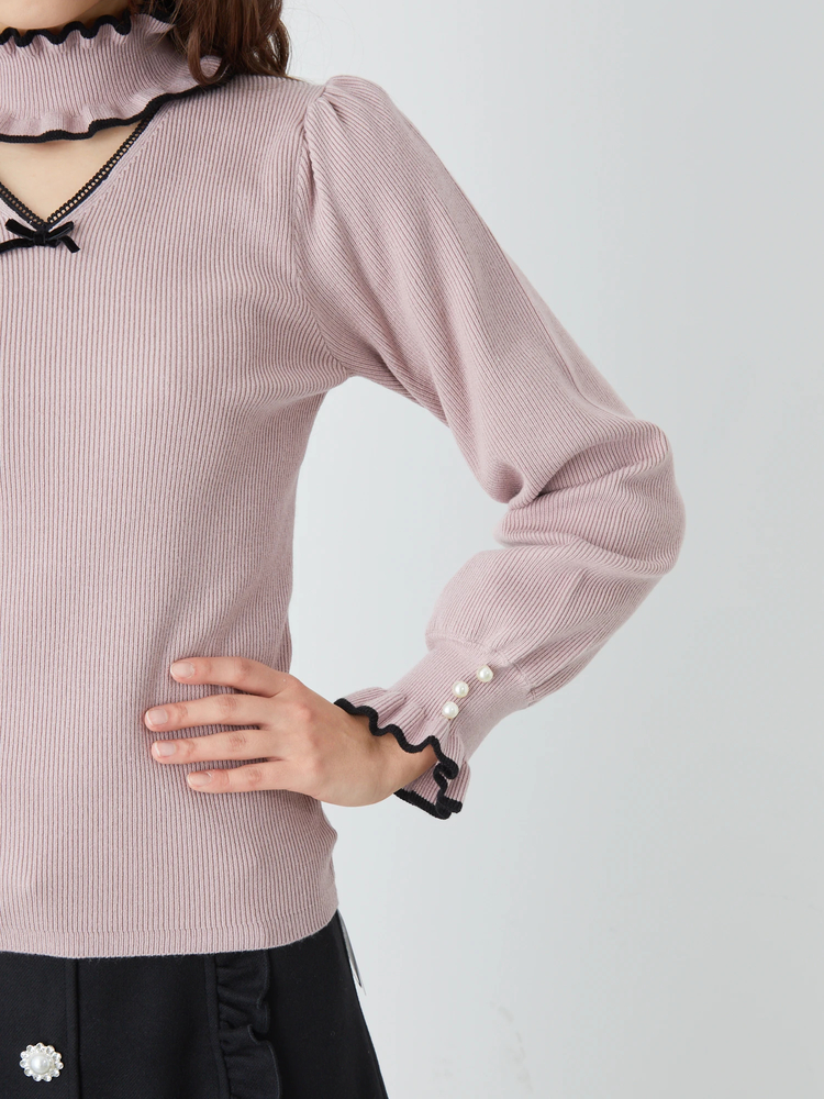 lilLilly♡アンゴラチョーカーネックトップス lilLilly（リルリリー）の「アンゴラチョーカーネックトップス