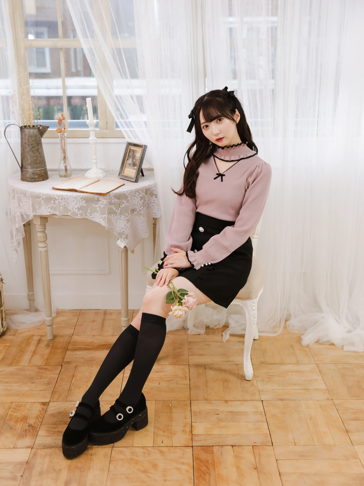 フリルチョーカーリブニット - Ank Rouge(アンクルージュ)の