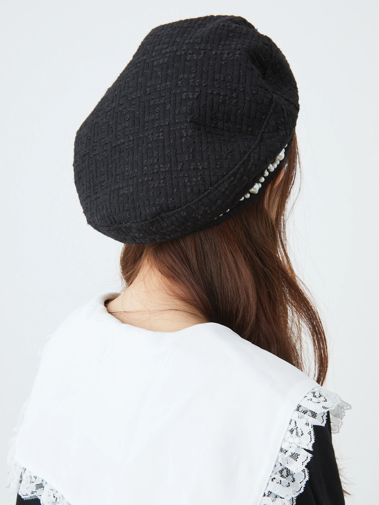 限定セール！CHANEL ベレー帽 ツイード ブラック ♡黒 お洒落レア ジェニーちゃん着用♡シャネル ベレー帽 (CHANEL/ベレー帽) AAB395