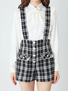 ツイードサスペンダーショートパンツ