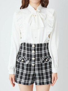 ツイードサスペンダーショートパンツ