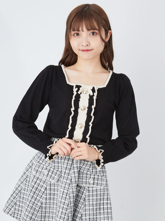 新品❤️クレージュアンサンブル バイカラースクエアニット - Ank Rouge(アンクルージュ)のニット
