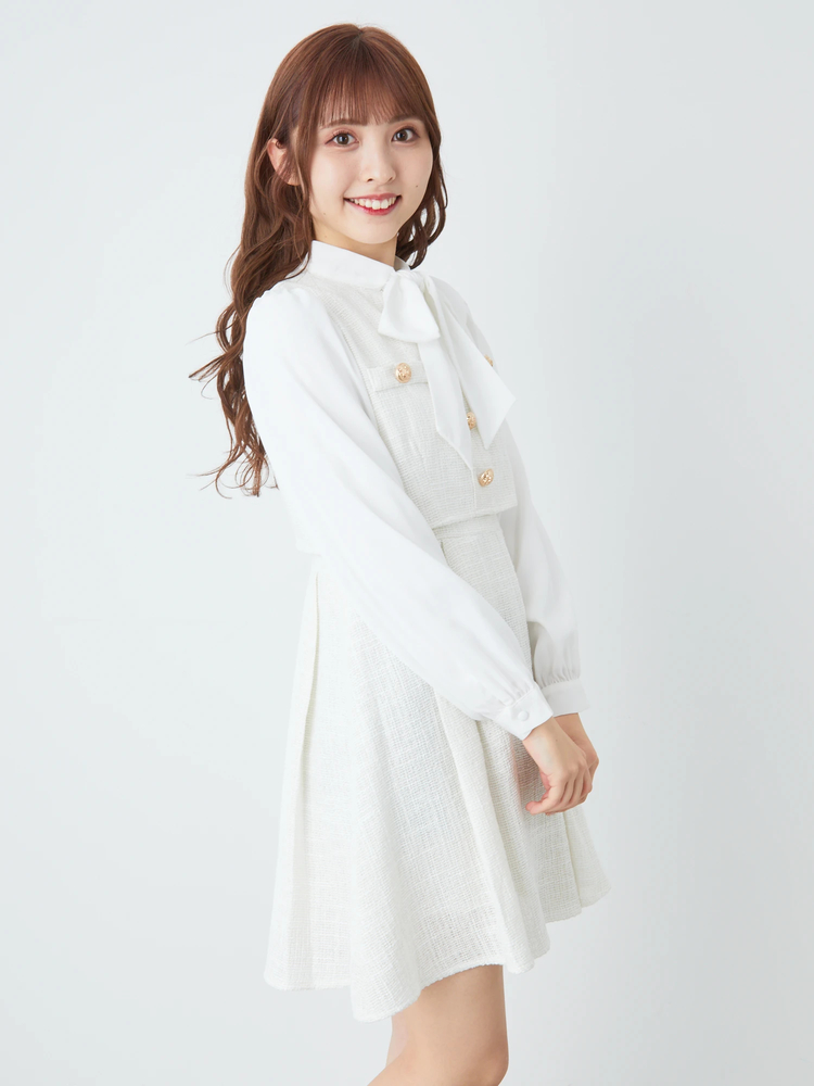 Lola wed ワンピースとリボンタイ　セット Restock】フロントジップレザーワンピース | Lola wed.