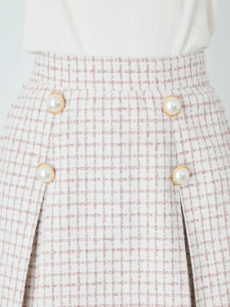 ボックスプリーツツイードSK - Ank Rouge(アンクルージュ)のスカート