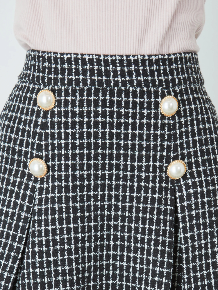 ボックスプリーツツイードSK - Ank Rouge(アンクルージュ)のスカート