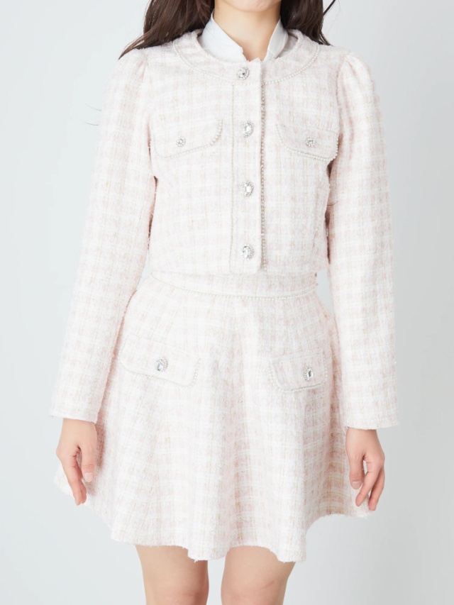 ファンシーツイードノーカラージャケット - Ank Rouge(アンクルージュ  