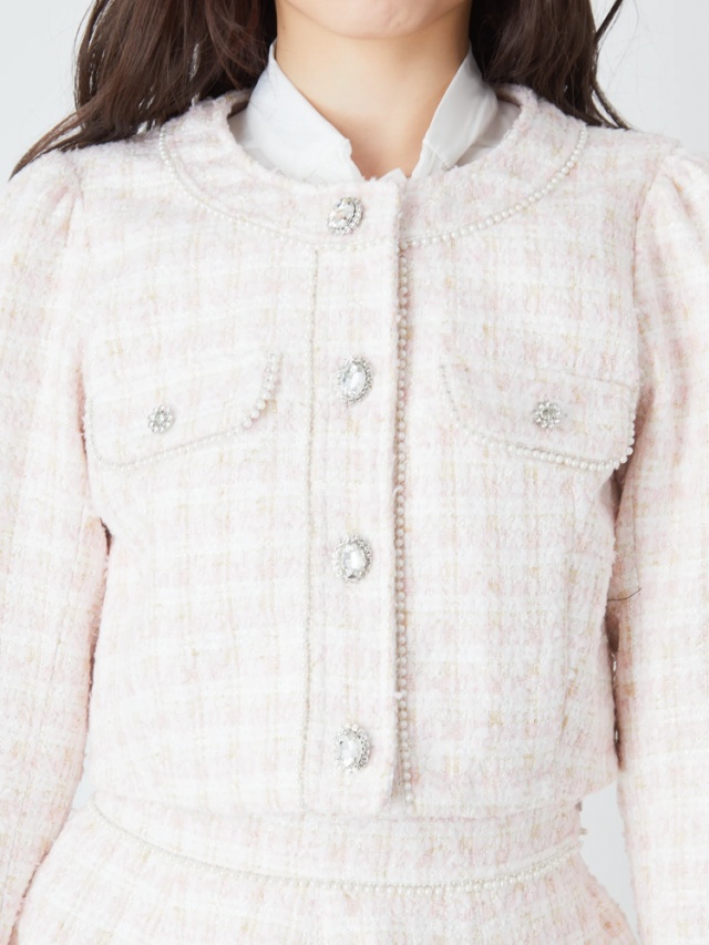 ファンシーツイードノーカラージャケット - Ank Rouge(アンクルージュ  