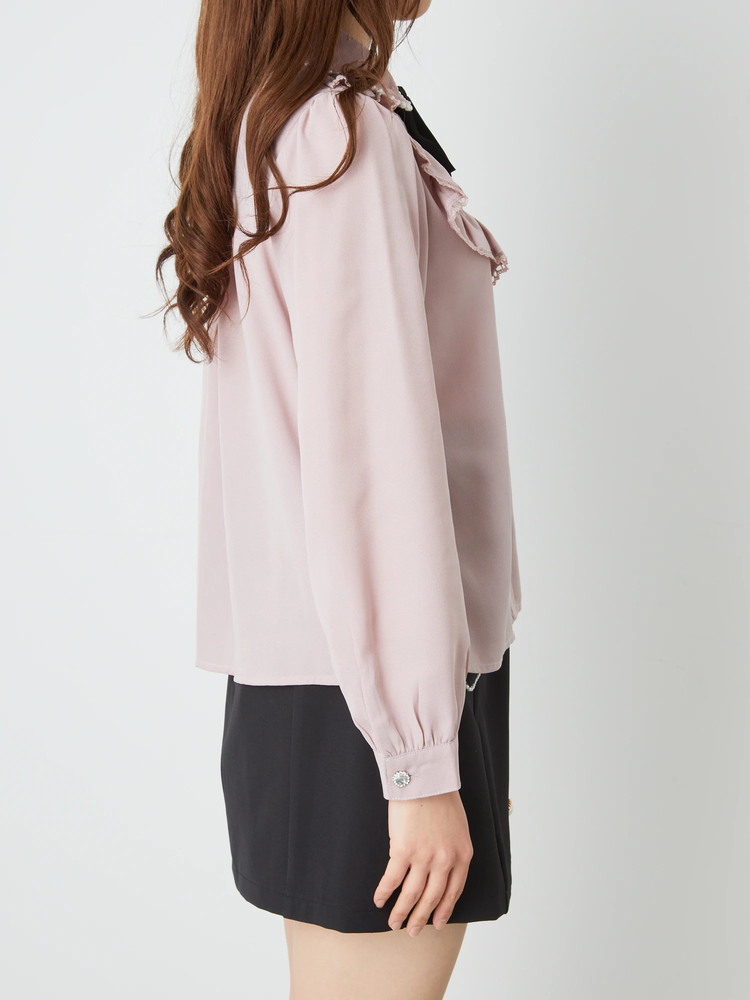 パールトリム衿ヨークフリルブラウス - Ank Rouge(アンクルージュ)の