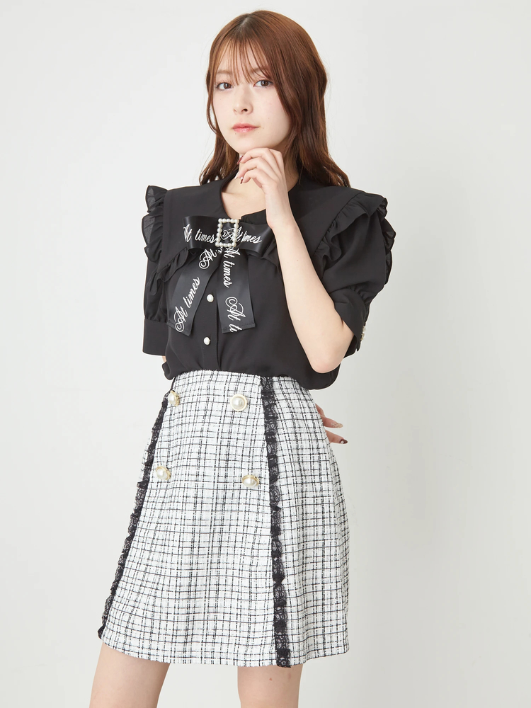 レースツイードSK - Ank Rouge(アンクルージュ)のスカート