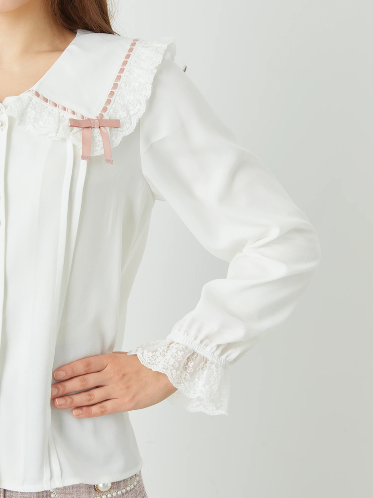 ハシゴリボンセーラーカラーブラウス - Ank Rouge(アン