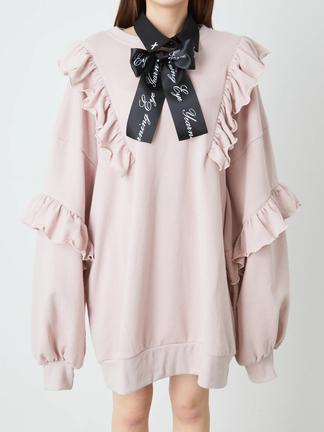 ♡Ank Rouge 明日カノ フリルプルオーバー スウェットワンピース