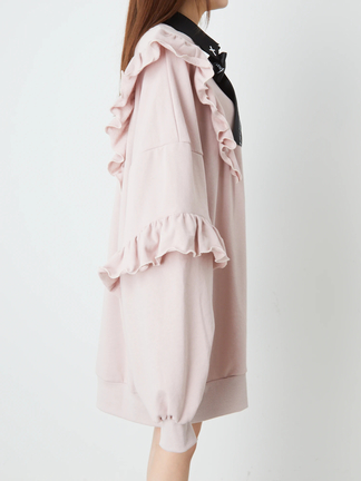 ♡Ank Rouge 明日カノ フリルプルオーバー スウェットワンピース♡ ♡Ank Rouge 明日カノ フリルプルオーバー スウェットワンピース
