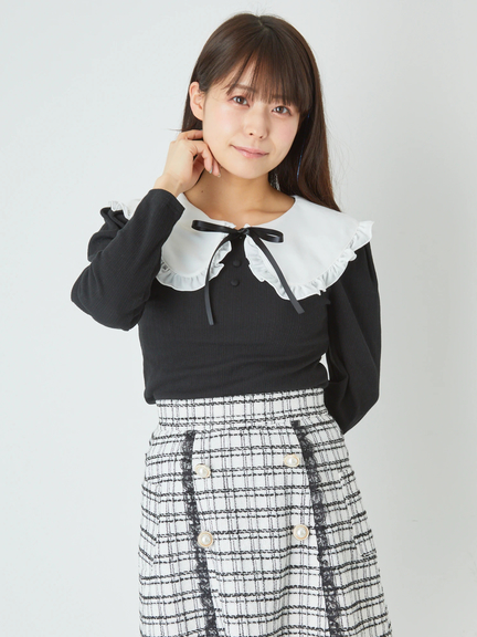 ビッグフリルカラーTOPS(アイボリー)