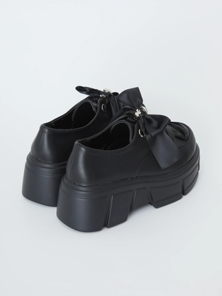 未使用品♡Ank Rouge 厚底シューズ 黒 Lサイズ ビジューリボン厚底シューズ - Ank Rouge(アンクルージュ)の
