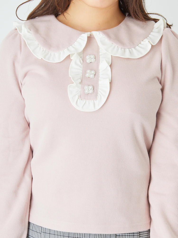 フロントビジュー配色フリルTOPS - Ank Rouge(アンクルージュ)のT