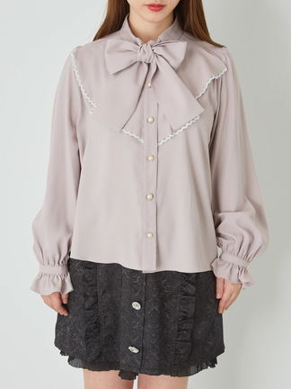 ラッフルフリルリボンタイブラウス - Ank Rouge(アンクルージュ)の