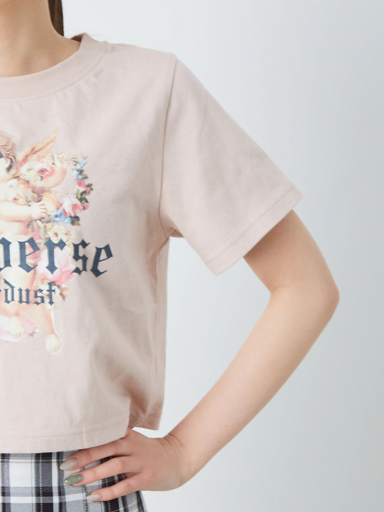 平成 Y2K ANGEL BLUE リアル いちご プリント リンガーTシャツ エンジェルプリントミニTe - Ank Rouge(アンクルージュ)のT