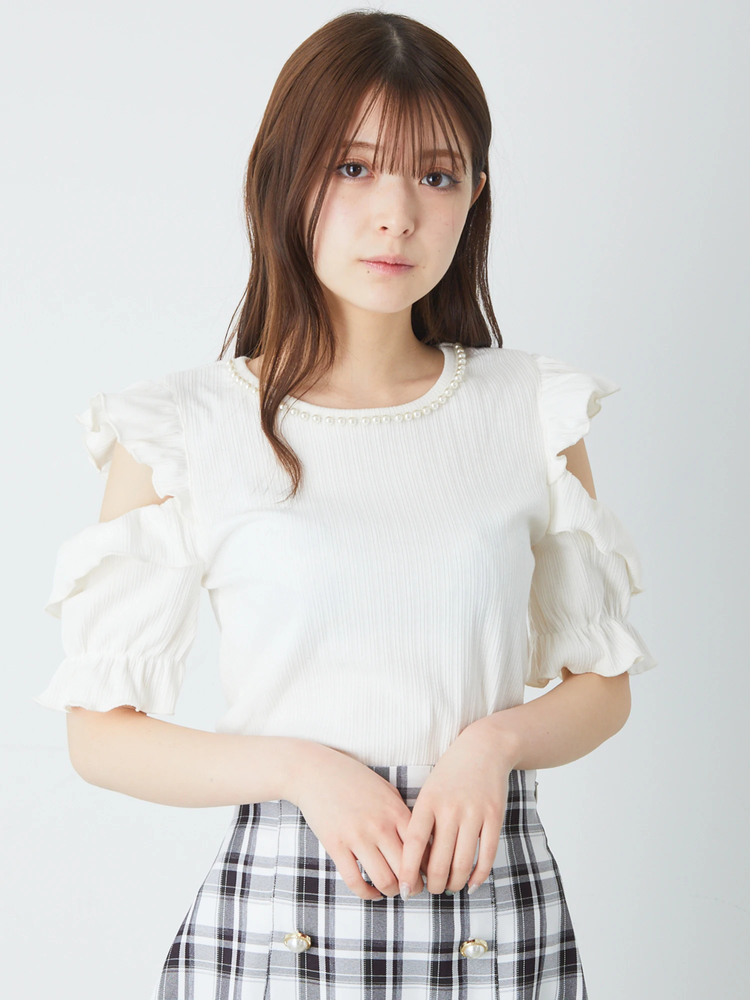 超素敵✳︎新品未使用ラルフローレン✳︎ホワイトキルト✳︎アイレットレース付ツイン 肩あきテレコTOPS - Ank Rouge(アンクルージュ)のTシャツ