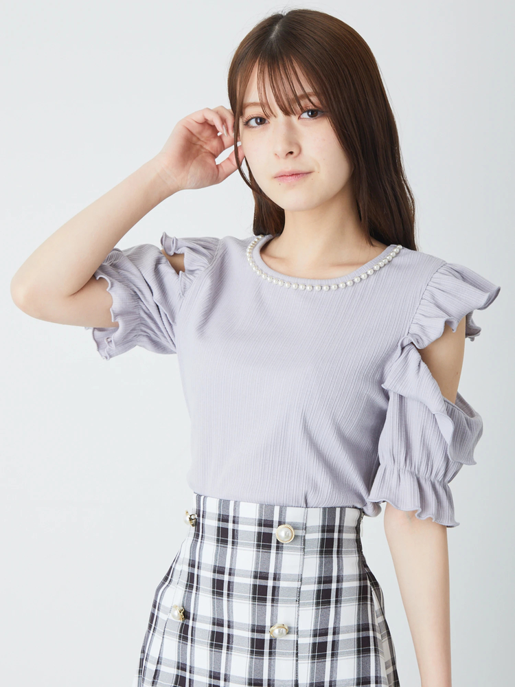 肩あきテレコTOPS - Ank Rouge(アンクルージュ)のTシャツ