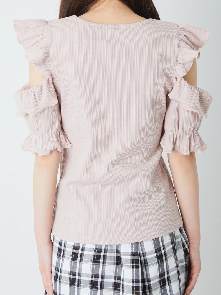【あきこ】リベルディーニュ ピンク C75L 2点セット 肩あきテレコTOPS - Ank Rouge(アンクルージュ)のTシャツ
