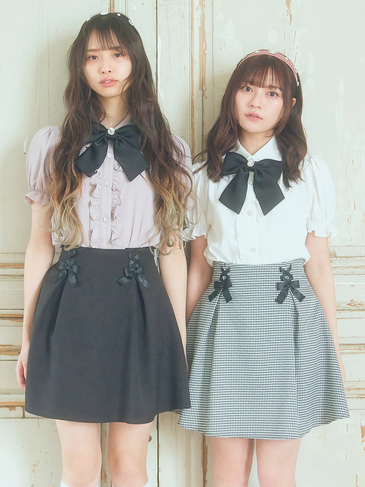 Anuans♡アニュアンス♡アイボリー フリルラップスカート ウエストリボン付き フリルリボンフレアースカート - Ank Rouge(アンクルージュ)のスカート