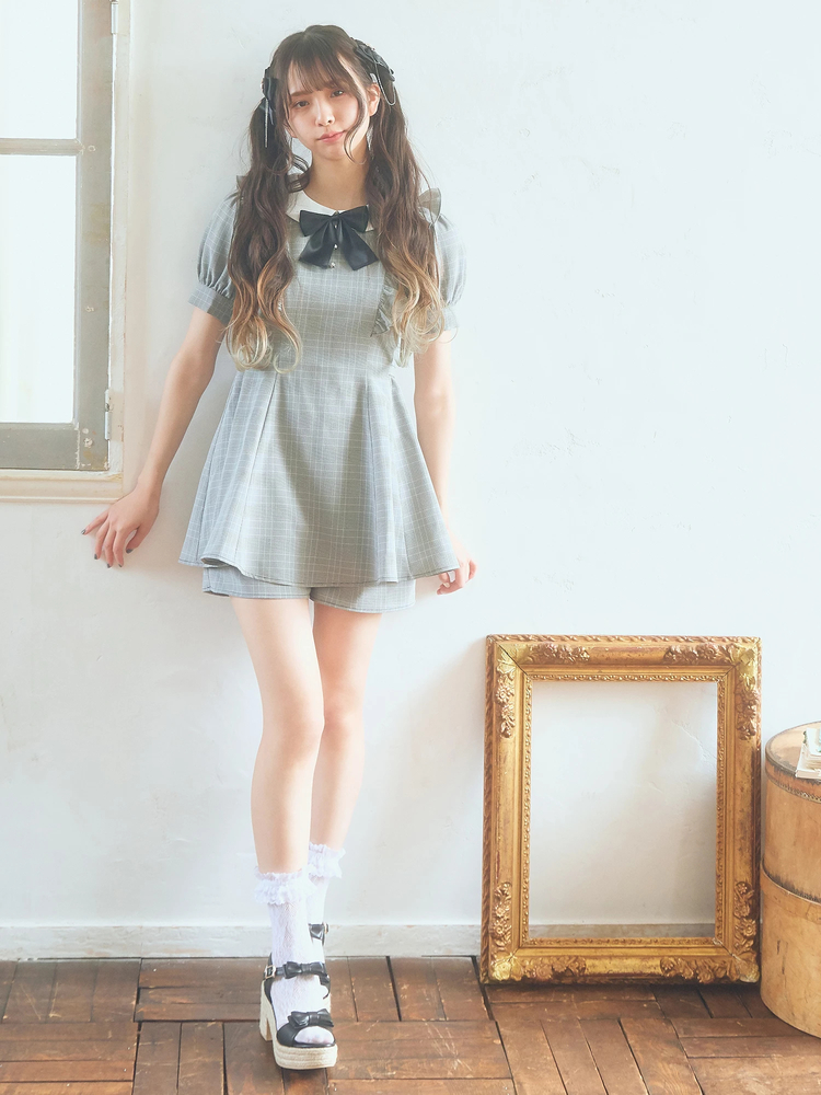 チェック柄ドーリーコンビネゾン - Ank Rouge(アンクルージュ)の