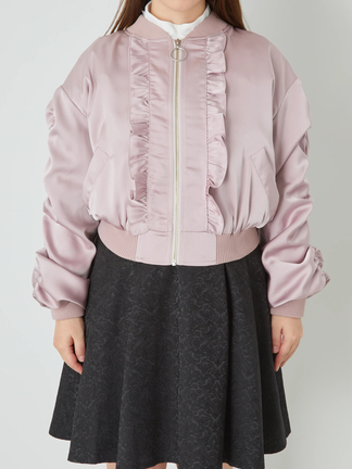 ANDREA & Co.】 AUBREYジップ付きフリルブルゾン ANDREA & Co