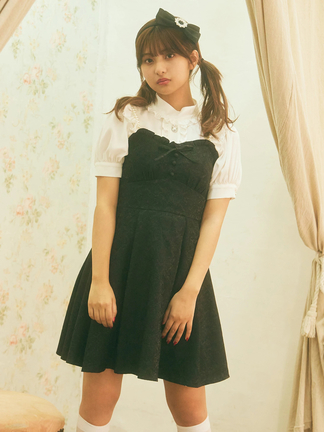 [NANASALON]★Tシャツ + ストラップワンピース SET★韓国人気 set】韓国ファッションセットアップUVカットチェック柄シャツ+