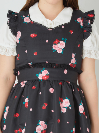 JACADI♡ りんご柄　肩フリル　ワンピース 新品 Jacadi × LIBERTY 花柄 フリル ワンピース オレンジ10A