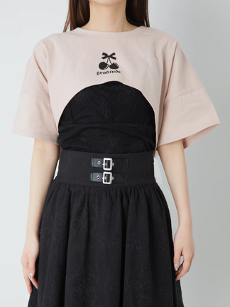 BACKリボンショートTOPS - Ank Rouge(アンクルージュ)のTシャツ