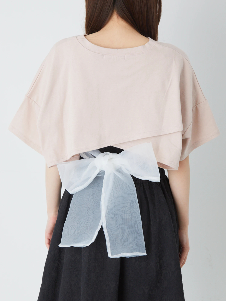 alors paris バックオープンクロップドリボンカットソー alors parisバックオープンクロップドリボンカットソー - メルカリ
