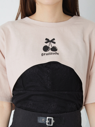 BACKリボンショートTOPS - Ank Rouge(アンクルージュ)のTシャツ