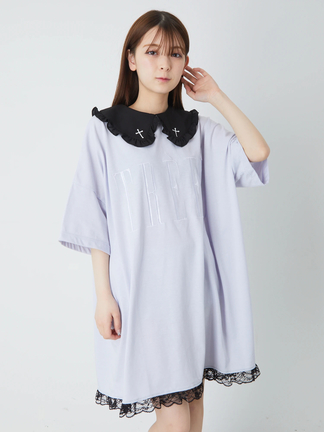 新品タグ付き♡クレージュ♡ベルベットワンピース　センターロゴ ロゴ刺しゅうBIGTE - Ank Rouge(アンクルージュ)のTシャツ