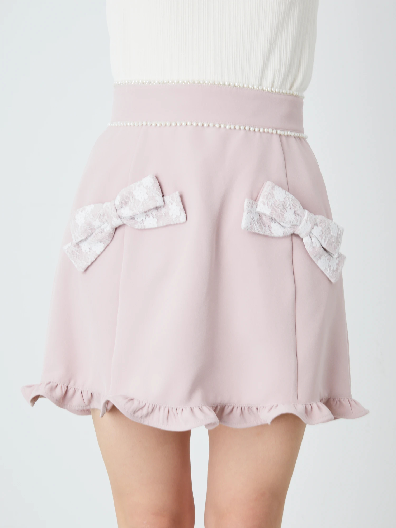 リボンポケット台形ミニSK - Ank Rouge(アンクルージュ)のスカート