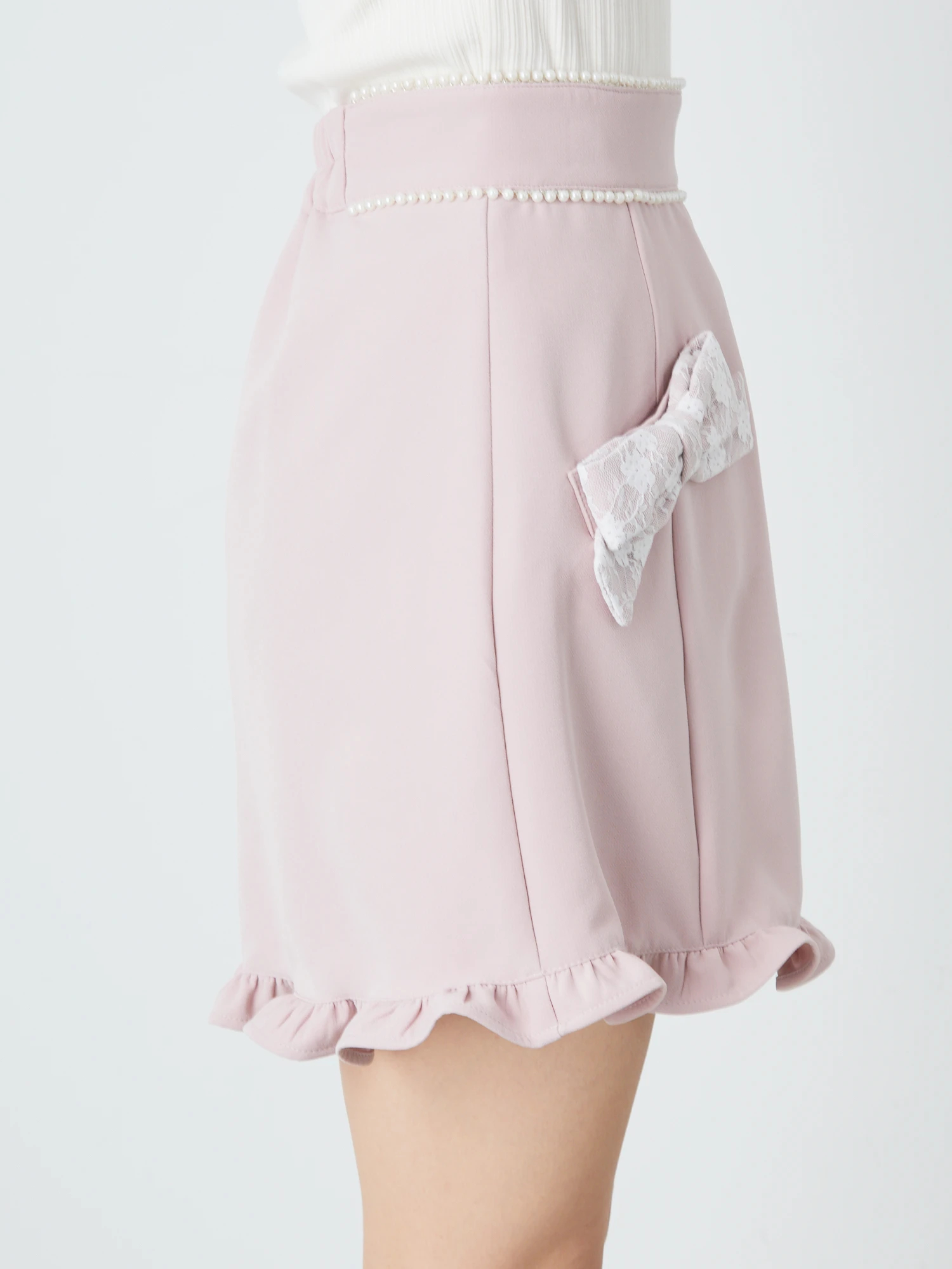 リボンポケット台形ミニSK - Ank Rouge(アンクルージュ)のスカート