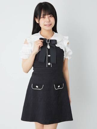 Ank Rouge ジャンスカ　ワイシャツ❌ ジャガードJSK - Ank Rouge(アンクルージュ)のワンピース