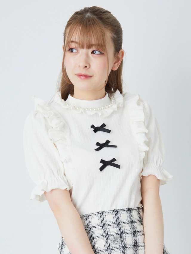 3つリボンTOPS - Ank Rouge(アンクルージュ)のTシャツ・カットソー 