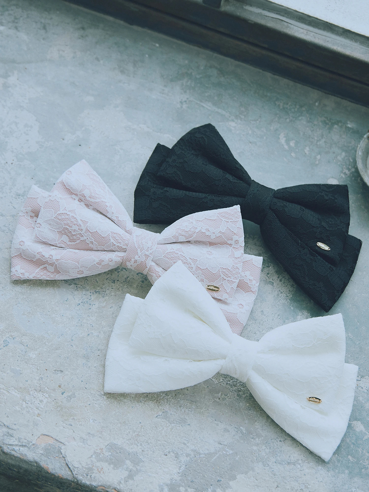 ロゴチャームレースリボンバレッタ - Ank Rouge(アンクルージュ)の