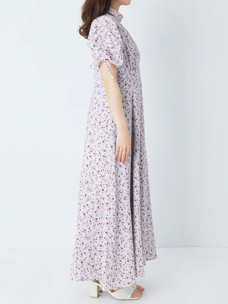 値下げ❗OLD ENGRAND 超美品❗ 上質小花ワンピース Lace Ladies 花柄ワンピース フラワープリント 、マキシ