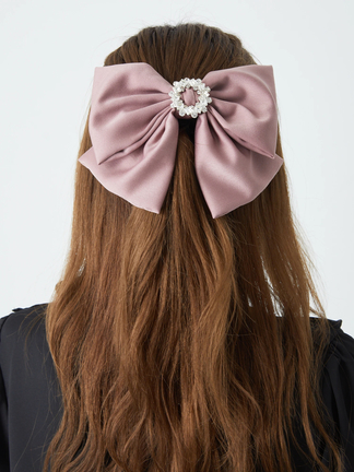 ACCA リボンバレッタアンジェラ　ピンク系 miniministore ヘアアクセサリー リボン バレッタ -ファッション